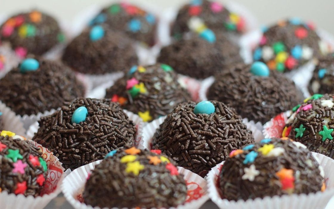 Handmade liquorice allsorts in a paper bag
